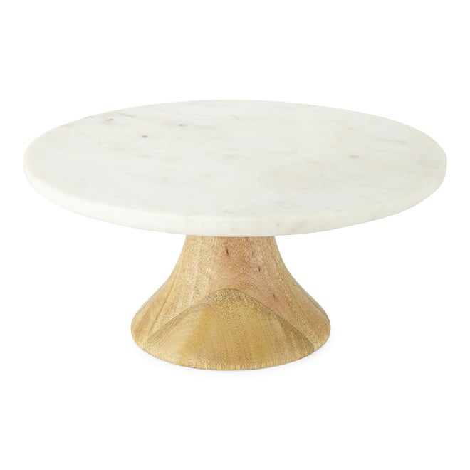 Marble wood outlet cake stand