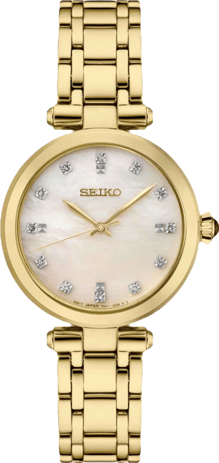 Women's Diamond (1/8 ct. t.w.) Gold-Tone Stainless Steel Bracelet Watch 30mm