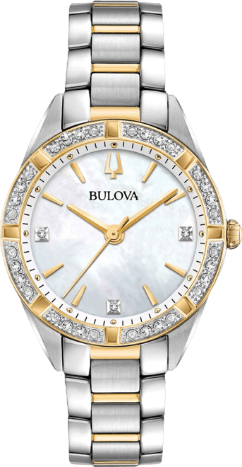 Women's Sutton Diamond (1/10 ct. t.w.) Two-Tone Stainless Steel Bracelet Watch 32.5mm