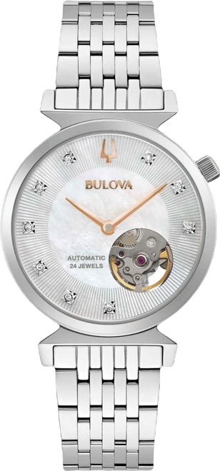 Women's Automatic Classic Regatta Diamond-Accent Stainless Steel Bracelet Watch 32.2mm