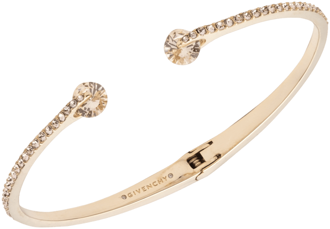 Crystal & Pave Hinged Bangle Bracelet