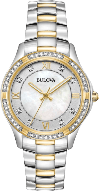 Women's Embellished Two-Tone Stainless Steel Bracelet Watch 32mm