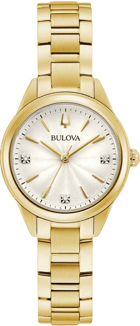 Women's Sutton Diamond-Accent Gold-Tone Stainless Steel Bracelet Watch 28mm