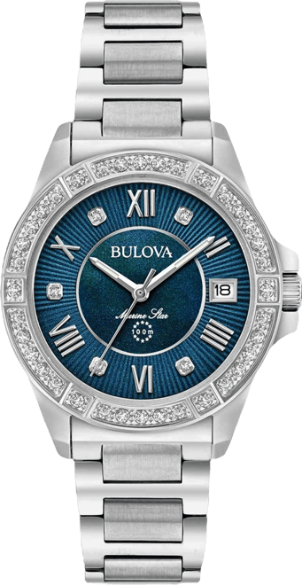 Women's Diamond Accent Marine Star Stainless Steel Bracelet Watch 32mm 96R215