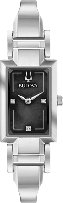 Women's Diamond-Accent Stainless Steel Bangle Bracelet Watch 18x33mm