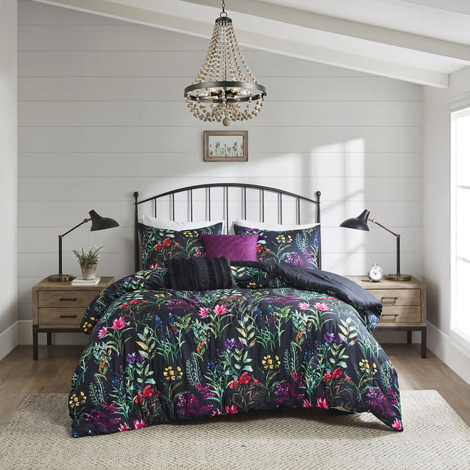 Madison Park Zaire 5-pc. Midweight Comforter Set, Color: Black