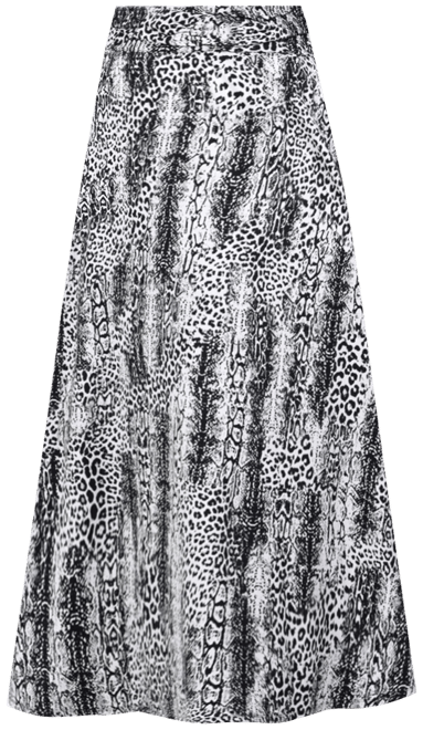 Petite Ring Faux Belt A Line Maxi Skirt