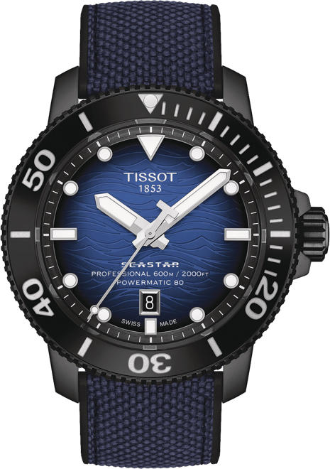 Tissot Men s Seastar 2000 Professional Powermatic 80 Automatic Two Tone Rubber Strap Watch 46mm Macy s