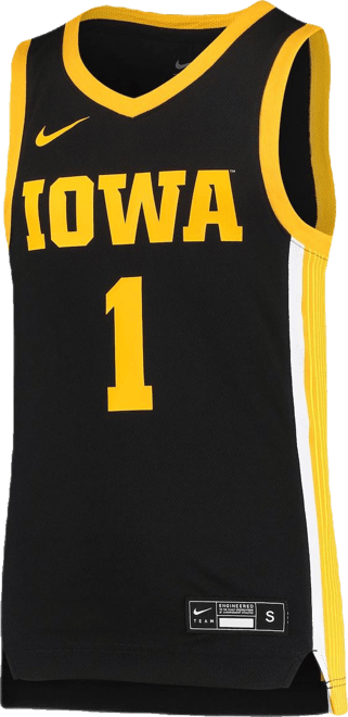 Big Boys  1 Black Iowa Hawkeyes Team Replica Basketball Jersey