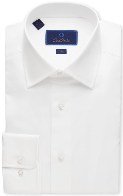 David Donahue Super Fine Twill Trim Fit Dress Shirt | Bloomingdale's Men