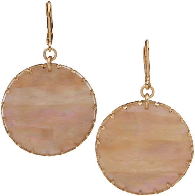 Gold-Tone Disc Drop Earrings