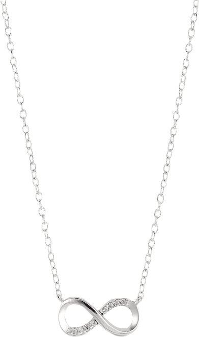 Love This Life® Sterling Silver Cubic Zirconia Infinity Necklace