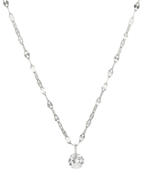 Cubic zirconia floating diamond on sale necklace