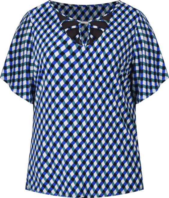 Petite Mesh Flutter Sleeve Knit Top