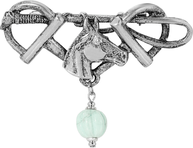 Women's Pewter Bead Horse Pin