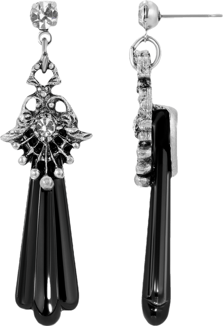 Women's Crystal and Jet Drop Earring