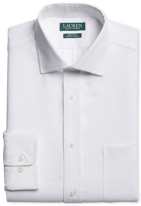 Lauren By Ralph Lauren UltraFlex Regular Fit Non-Iron Dress Shirt, White -  Men's Featured | Men's Wearhouse