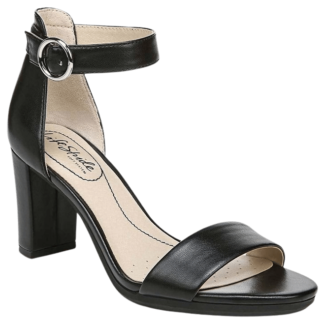 Elegant Silver Square Toe Sandal Women'S Ankle Strap Glass Heels