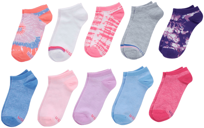 Girls Hanes Ultimate® 10-Pack No-Show Socks