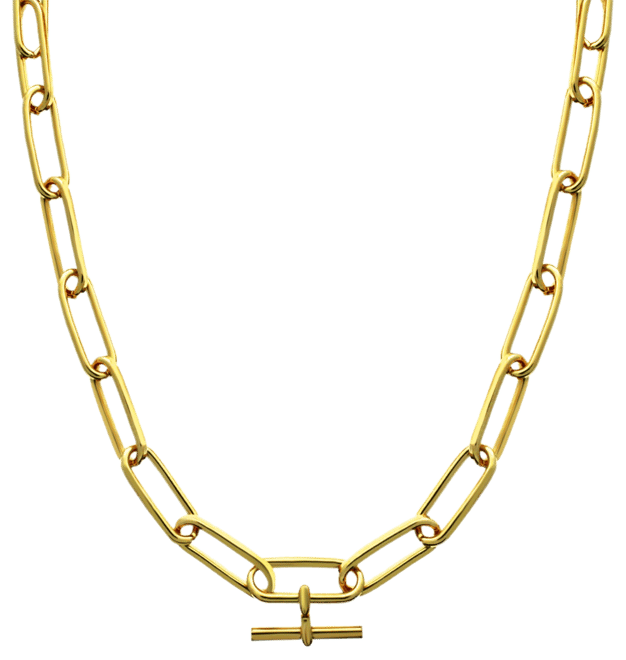 18''+ 2" extender Gold Plated or Silver Plated Oval Link Necklace