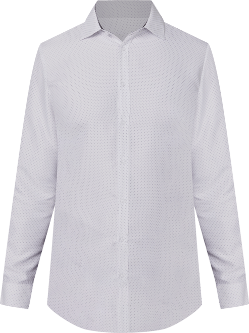 Men's Regular Fit Dot Print Wrinkle Free Performance Dress Shirt