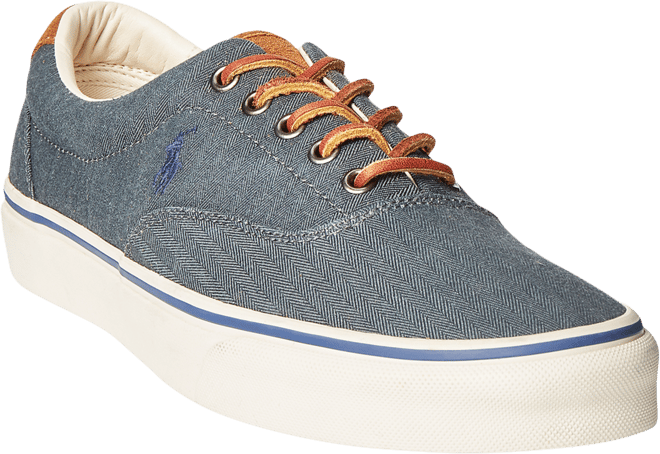 Polo Ralph Lauren Men's Keaton Suede-Trim Herringbone Sneaker - Macy's