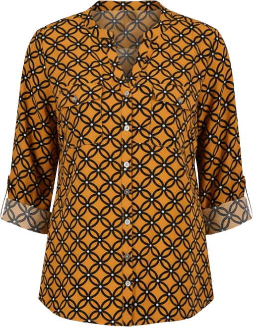 Petite Tab Y Neck Blouse