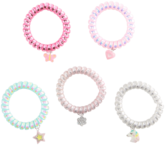 Girls' 5pk Mixed Bracelet Set With Stone And Heart Charms - Art