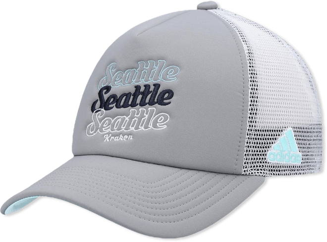 Women's Gray, White Seattle Kraken Foam Trucker Snapback Hat