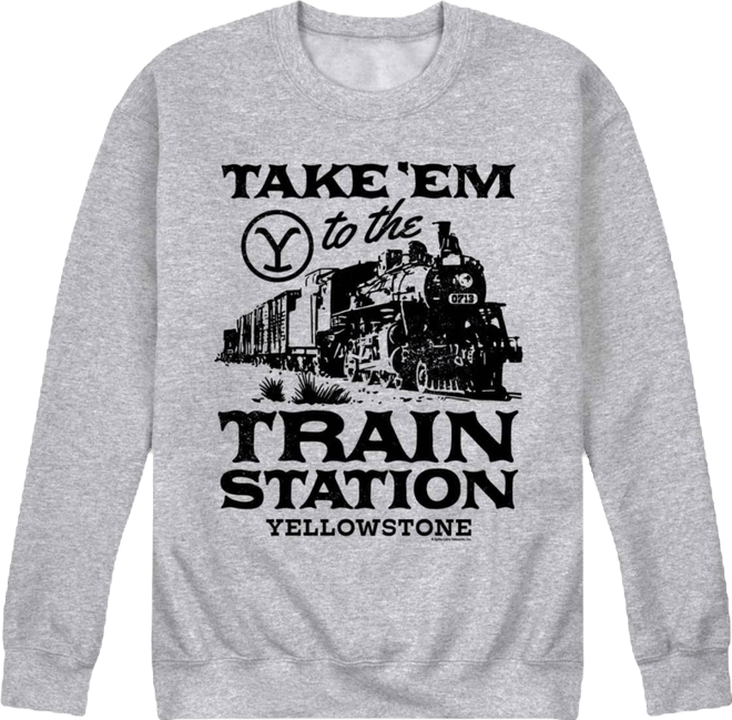 Men's Yellowstone Train Station Fleece Sweatshirt