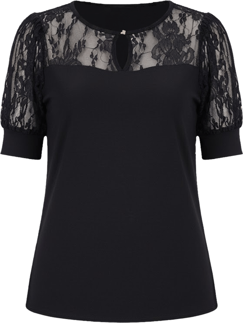 Petite Puff Sleeve Lace Top