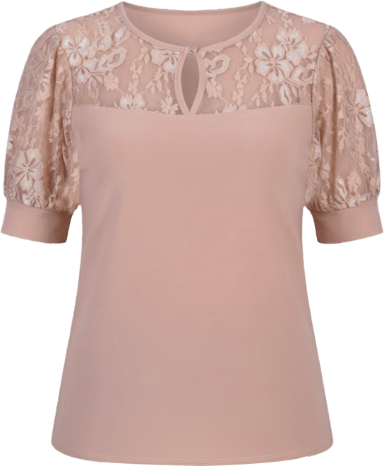 Petite Puff Sleeve Lace Top
