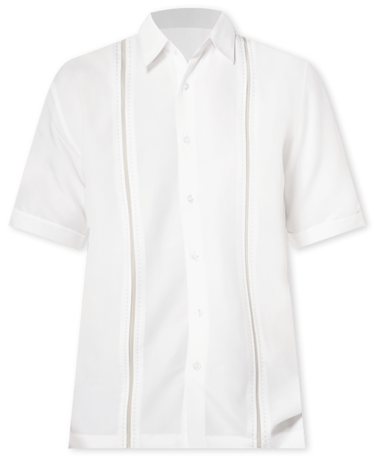 Men's Pick Stitch Panel Short Sleeve Button-Down Shirt