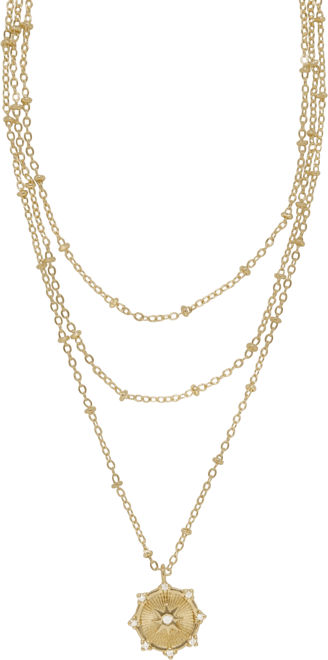 Compass Keepsake Layered Women's Necklace