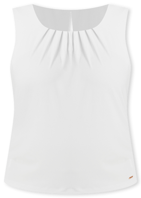 Plus Size Sleeveless Pleat-Neck Top