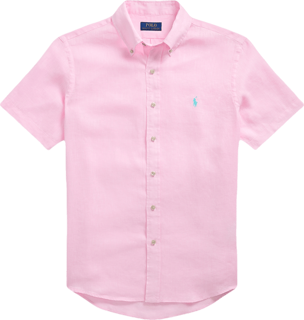 Men's Short-Sleeve Linen Button-Up