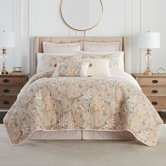 Waverly Mudan Floral Quilt Set, Color: Taupe - JCPenney