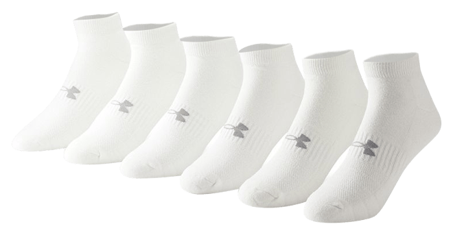 Under Armour Training White Cotton Low Cut 6-Pack Socks