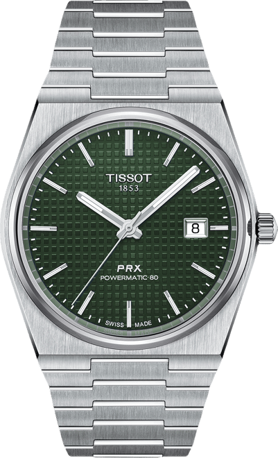 TISSOT PRX 40mm パワーマティック 80 グリーン PRX Automatic Powermatic 80 40mm - Green on Bracelet | Teddy