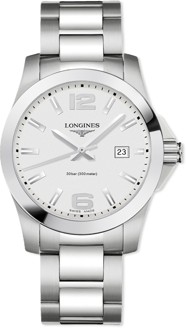 Men's Swiss Conquest Stainless Steel Bracelet Watch 41mm