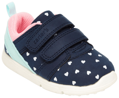 CARTERS Toddler Girls “Angie” Style Navy Polka Dot High Top Sneakers New In Box 