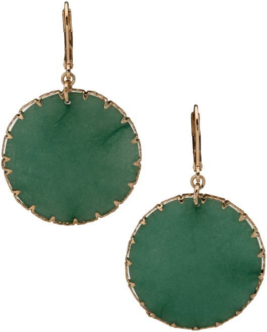 Gold-Tone Drop Disc Earrings
