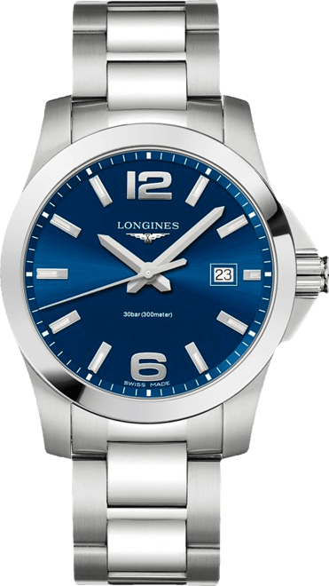 Men's Swiss Conquest Stainless Steel Bracelet Watch 41mm