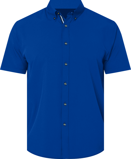 Men's Slim Fit Non-Iron Solid Performance Stretch Button-Down Shirt