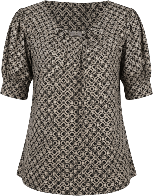 Petite Printed Balloon Sleeve Top