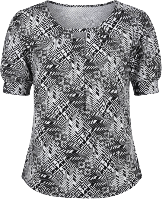 Petite Printed Balloon Sleeve Top