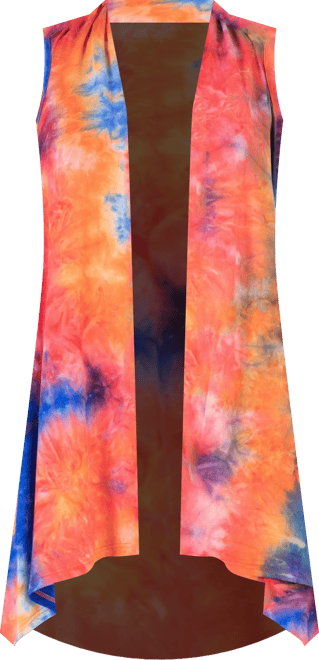 Women's Tie Dye Sleeveless Open Front Shrug Vest