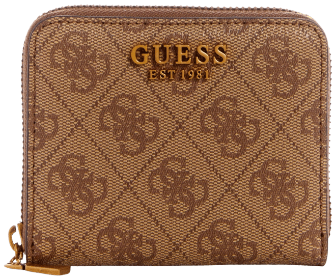  GUESS womens Laurel Small Zip Around Wallet, Brown Logo, one  size US : Clothing, Shoes & Jewelry