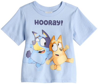 Bluey For Real Life Grey Cotton Printed Kids T-shirt Size 4 5 6 