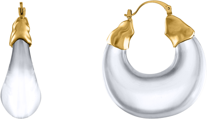 Women's Olokun 18K Gold-Tone Brass and Resin Hoop Earrings